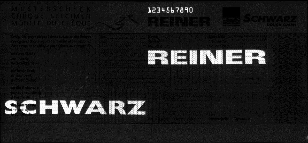 REINER RS 900 - Anwendungsbeispiel: Abdrucke auf Papier, Beleg