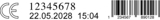 REINER 940 - muestra de marcada: Codigo de barras 1D, numeracion, fecha, hora