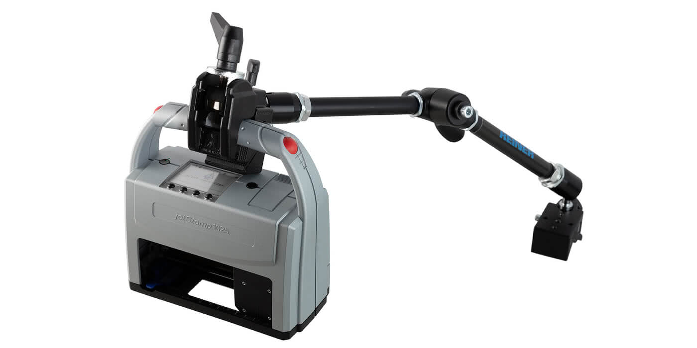 Soporte de dispositivo giratorio: Nuevo accesorio para los dispositivos de etiquetado jetStamp de REINER