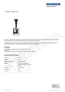 Fiche technique du produit CK fr00