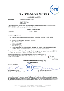Zertifikat Dokumentenechtheit DIN ISO 11798   1025 P5 S3 BK D00