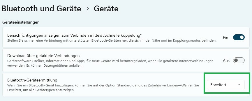 REINER 1025 Geraeteeinstellung Bluetooth und Geraete