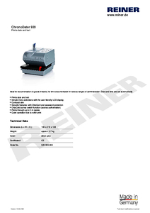 Product datasheet ChronoDater 920 en00