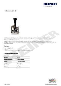 Fiche technique du produit C1 fr00