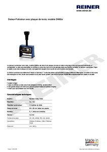 Fiche technique du produit DN65a fr00