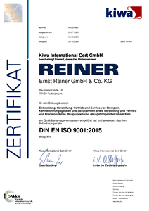 Ernst Reiner Zertifikat 9001 202500