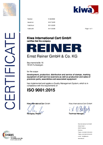 Ernst Reiner Zertifikat 9001 ENG 202500
